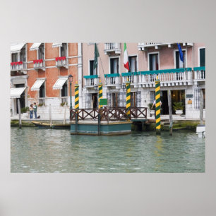 Byggnader på stranden i Venedig, italien Poster