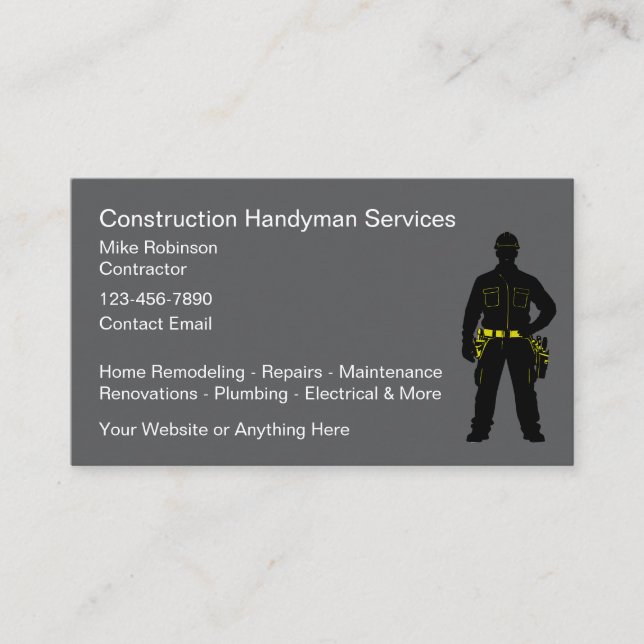 Byggnads Handyman Kontraktering Visitkort (Framsida)