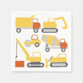 Byggnads Lastbilar Napkins för Födelsedagsfest Pappersservett