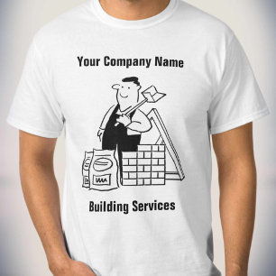 Byggnads Services Tecknad T-Shirt