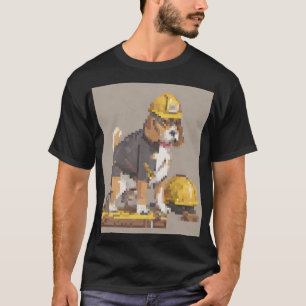 Byggnadsarbetare Hund Beagle Måttband Trä T Shirt