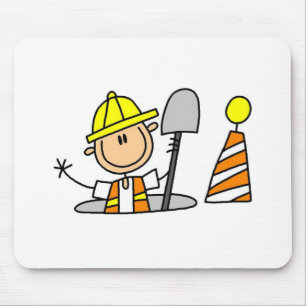 Byggnadsarbetare i manholen Mousepad Musmatta