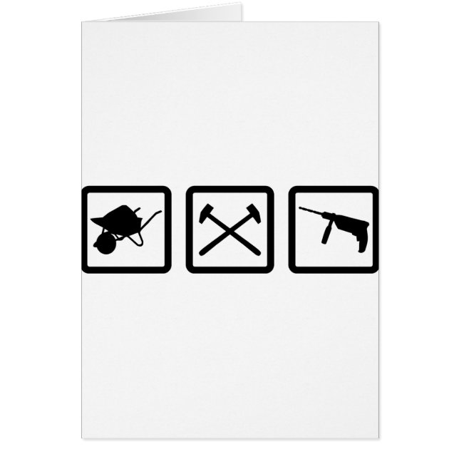 byggnadsarbetaren utrustar hälsningskort (Framsidan)