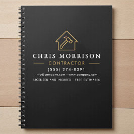 Byggnadskonstruktion Svart Guld Anteckningsbok