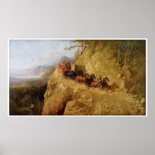 Byggnadsställning i Kalifornien av Gutzon Borglum Poster