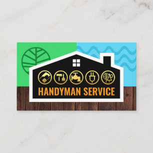 Byggnadsställningar Landskaps Handyman Verktyg Visitkort