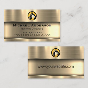 Byggnadsverk, Logotyp Metallic Guld Shine Visitkort