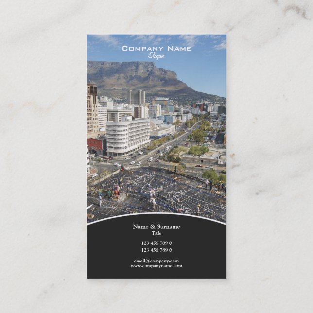 Byggnation av affärsprofil egendom visitkort (Framsida)