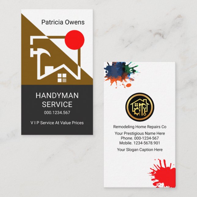 Byggnation av Brown Byggnad Tak Ram Visitkort (Fram/baksida)