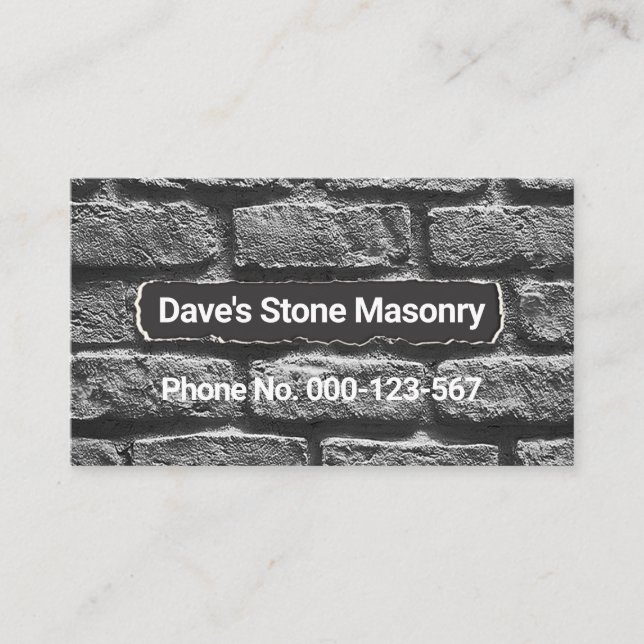 Byggnation av Cement Wall Masonry Visitkort (Framsida)