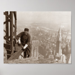 Byggnation av empire state Byggnad - Vintage Photo Poster