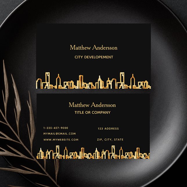 Byggnation av guld visitkort (Skapare uppladdad)