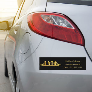 Byggnation av handyman, svart guld namn bildekal