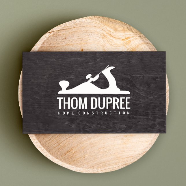 Byggnation av hem och snickerträ Flygplan Logotyp  Visitkort (Skapare uppladdad)