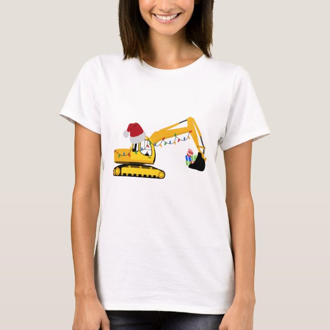 Byggnation av julgranen Lastbil T Shirt (Framsida)