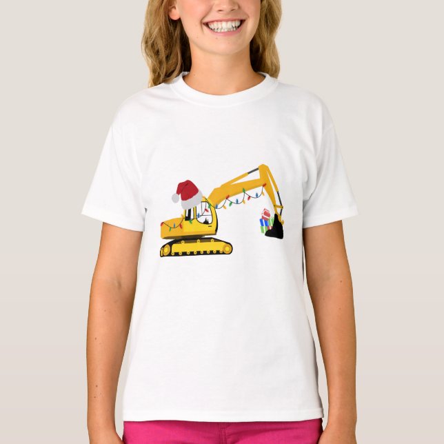 Byggnation av julgranen Lastbil T Shirt (Framsida)