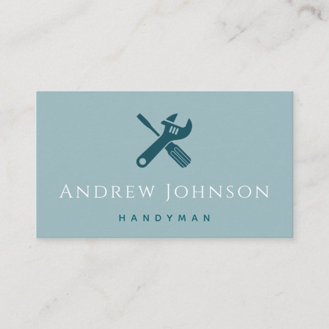 Byggnation av kortvarig minimalistisk Handyman Visitkort (Framsida)