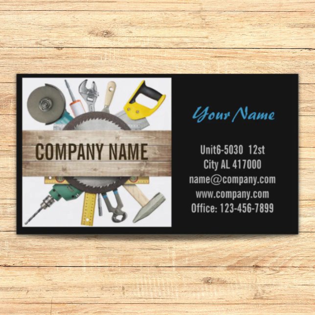 Byggnation av mekaniska Handymän i Verktyg Visitkort (Mechanical Tools Handyman Carpentry Construction Business Card)