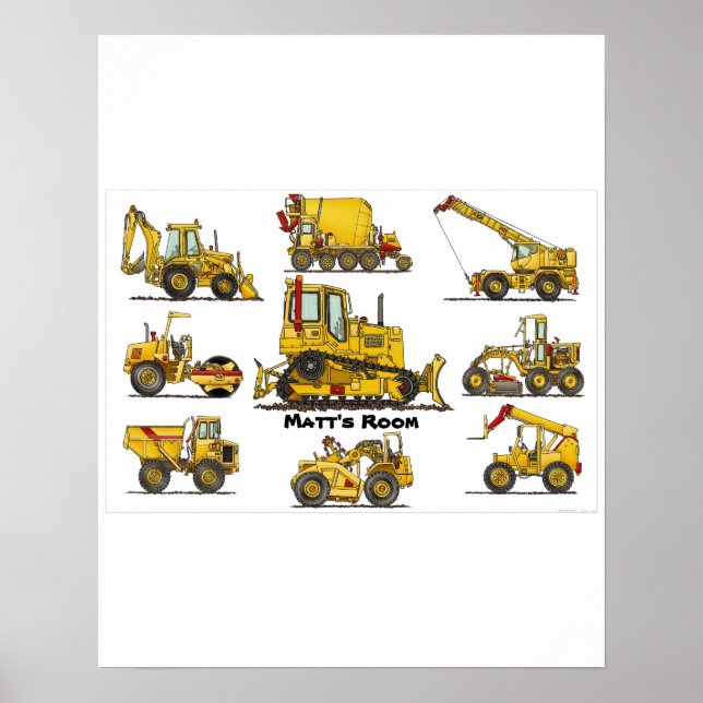 Byggnation av stor bulldozer Poster utskrift (Framsidan)