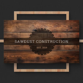 Byggnation mörk av träträ, rostfritt timmer visitkort