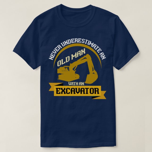 Byggnation, underlig gammal man Excavator T Shirt (Design framsida)