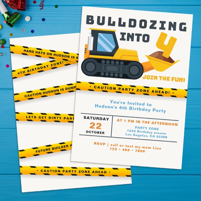 Byggningspartiets inbjudan till 4e födelsedagen (4TH Birthday Party Invite)