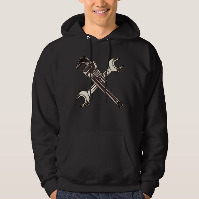 Byggnisera med bilautomatskruvnyckel hoodie (Framsida)