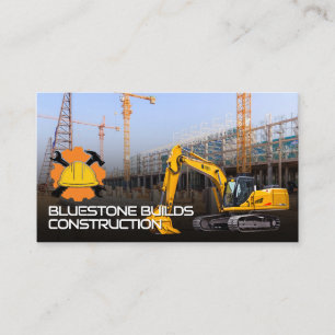 Byggplats Cranes grävmaskin Visitkort
