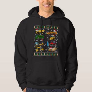 Byggregat Lastbil Santa Ugly Sweater Ch Hoodie