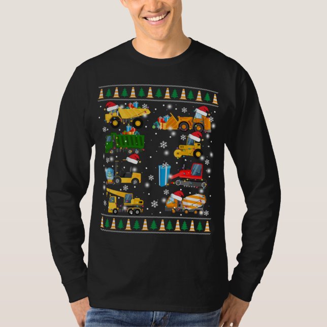 Byggregat Lastbil Santa Ugly Sweater Ch T Shirt (Framsida)