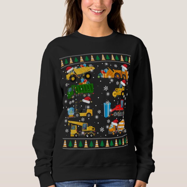 Byggregat Lastbil Santa Ugly Sweater Ch T Shirt (Framsida)