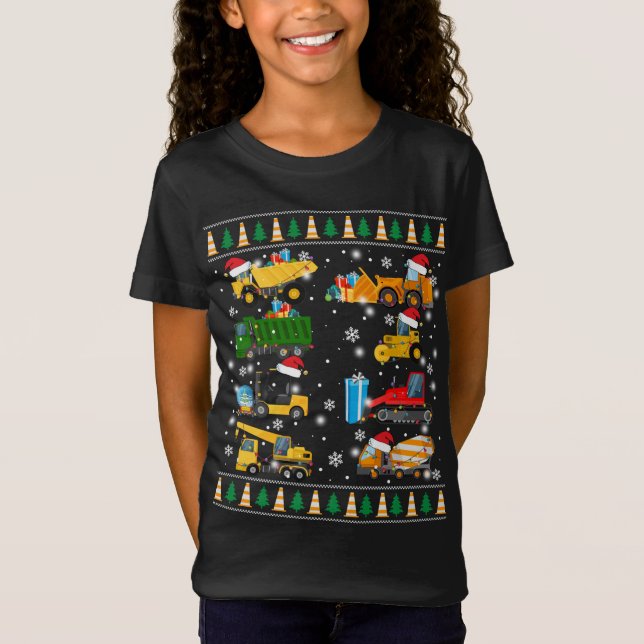 Byggregat Lastbil Santa Ugly Sweater Ch T Shirt (Framsida)