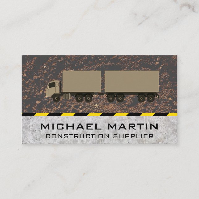 Byggsemi Lastbil | Smutsigt betong Visitkort (Framsida)