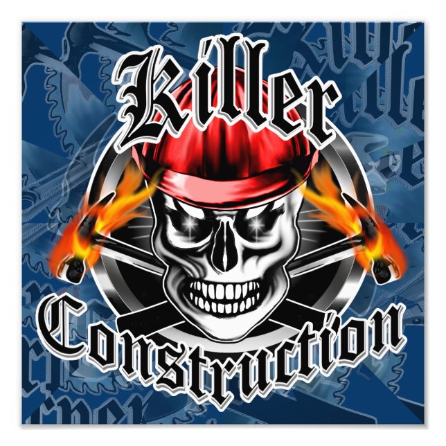 Byggskal med hårddisk: Killer Construction Fototryck (Framsidan)