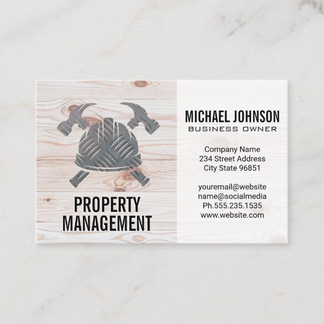 Byggstål Logotyp | Trä Visitkort (Framsida)