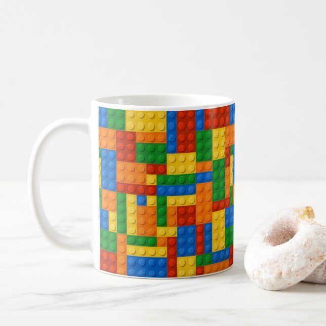 Byggstenar Mönster hud Lekstenar Kaffemugg (Med munk)