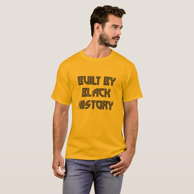 Byggt av svart historik T-Shirt (Hel framsida)