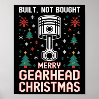 Byggt ej köpt Piston Funny Merry Gearhead Chris Poster