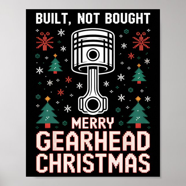Byggt ej köpt Piston Funny Merry Gearhead Chris Poster (Framsidan)