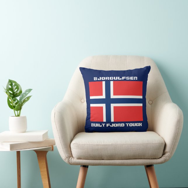 ’Byggt Fjord Tuff’ och norska Flagga Kudde (Stol)
