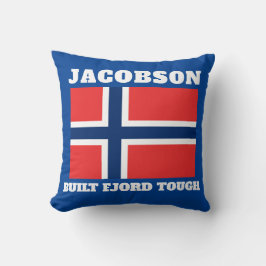 ’Byggt Fjord Tuff’ och norska Flagga Kudde