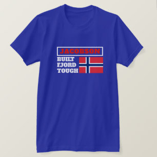 ’Byggt Fjord Tuff’ och norska Flagga T Shirt
