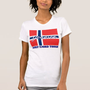 ’Byggt Fjord Tuff’ och norska Flagga T Shirt