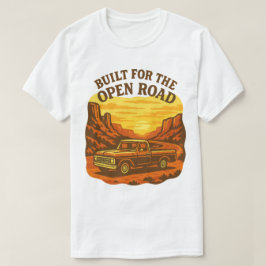 Byggt för Open Road Retro Lastbil Art T Shirt