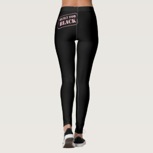 Byggt för Rosa av svart bensin över svart Leggings
