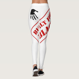 Byggt för utskrift med svart hand leggings