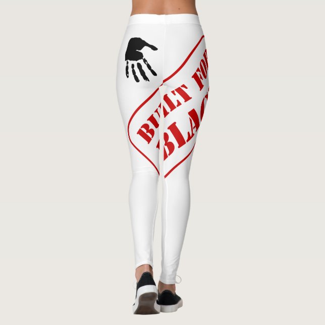 Byggt för utskrift med svart hand leggings (Baksida)