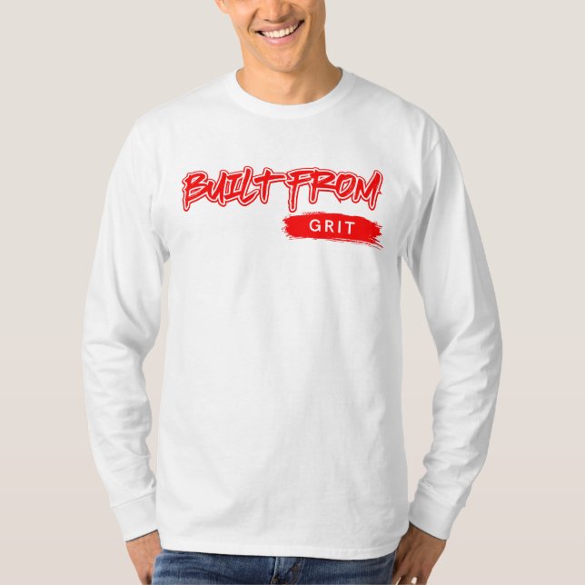 Byggt från Grit™ Red Brev Real Hustle - alla fakta T Shirt (Framsida)