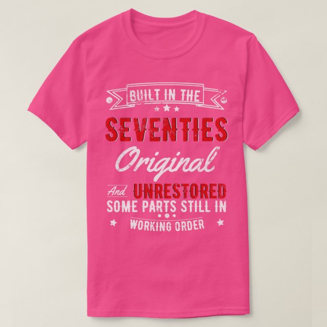 Byggt på 70-talet, original och oåterställd origin t shirt (Design framsida)