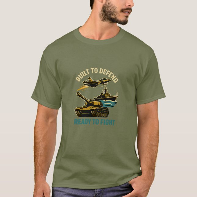 : Byggt till Defend, T Shirt (Framsida)
